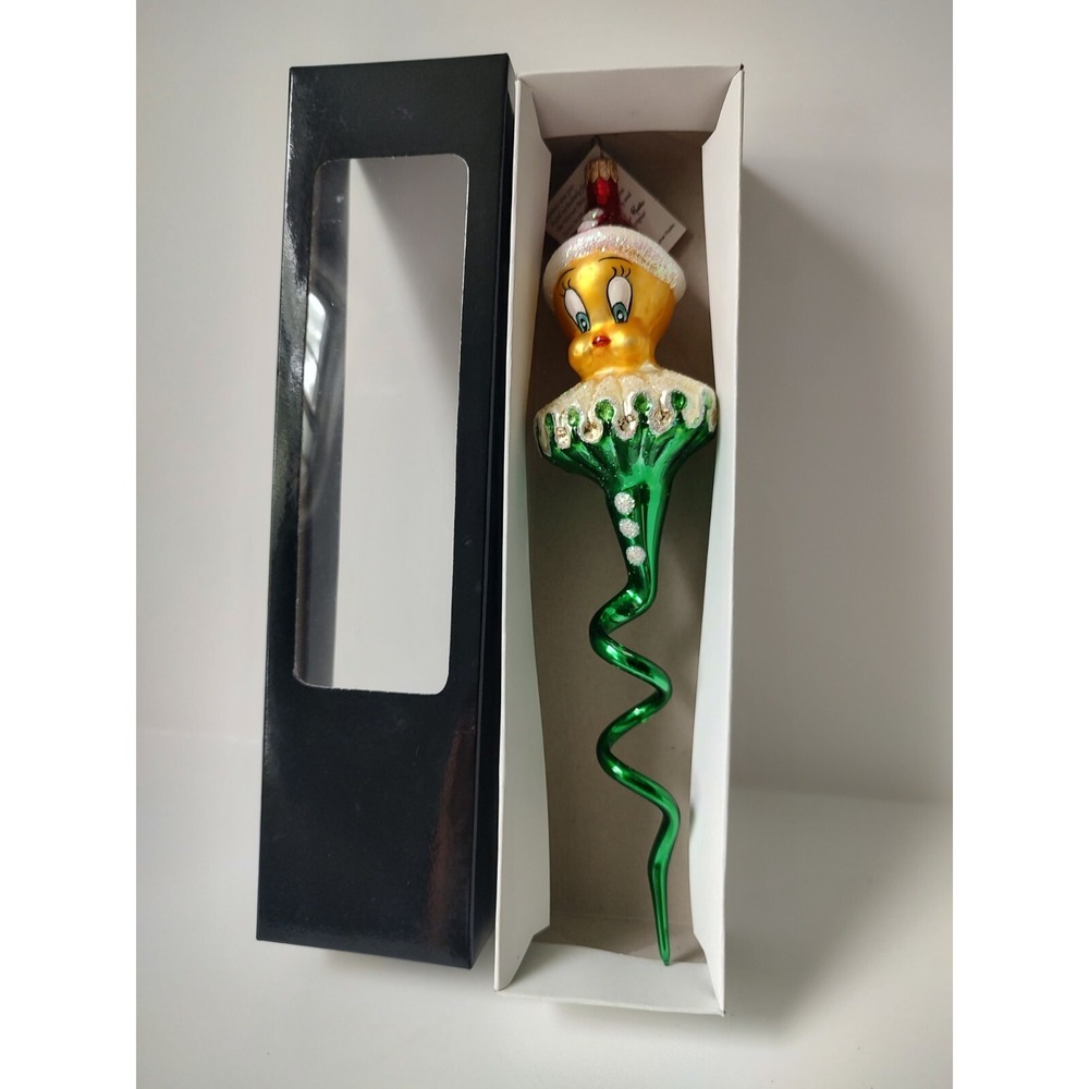 Christopher Radko glass Christmas ornament Looney Tunes Tweety Sprite Warner 10"
